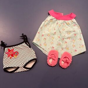 American Girl Bitty Baby: Sun romper, shoes & bathing suit